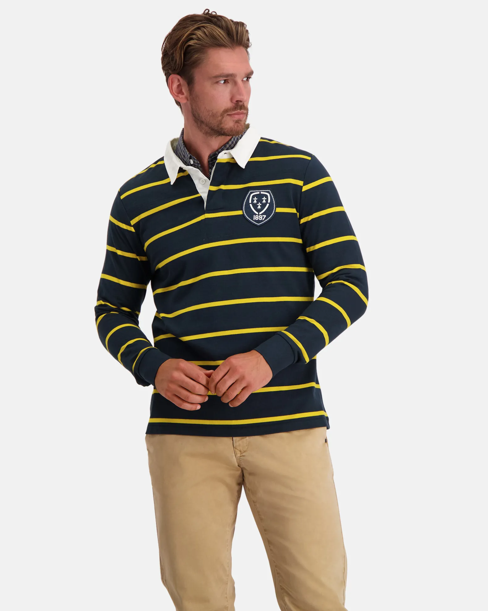 Het Klassieke Gebreide Rugbyshirt Van 100% Katoen